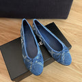 Chanel Ballet Flats Blue Denim