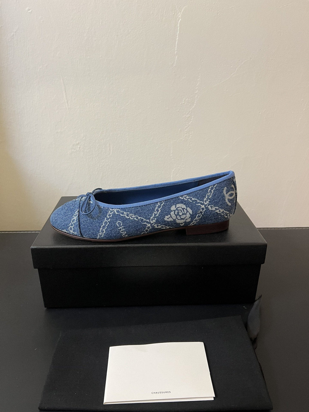 Chanel Ballet Flats Blue Denim
