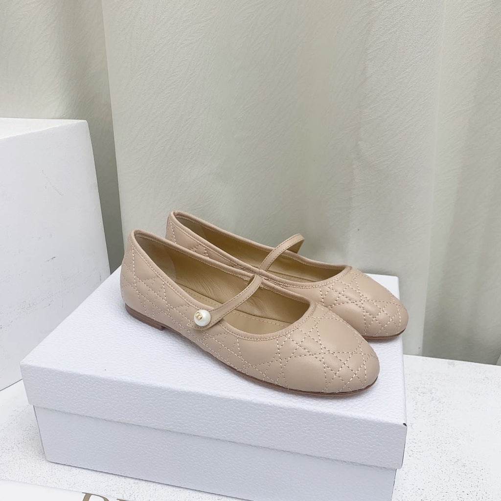 Dior CD Ballet Flat Beige Mop Middle