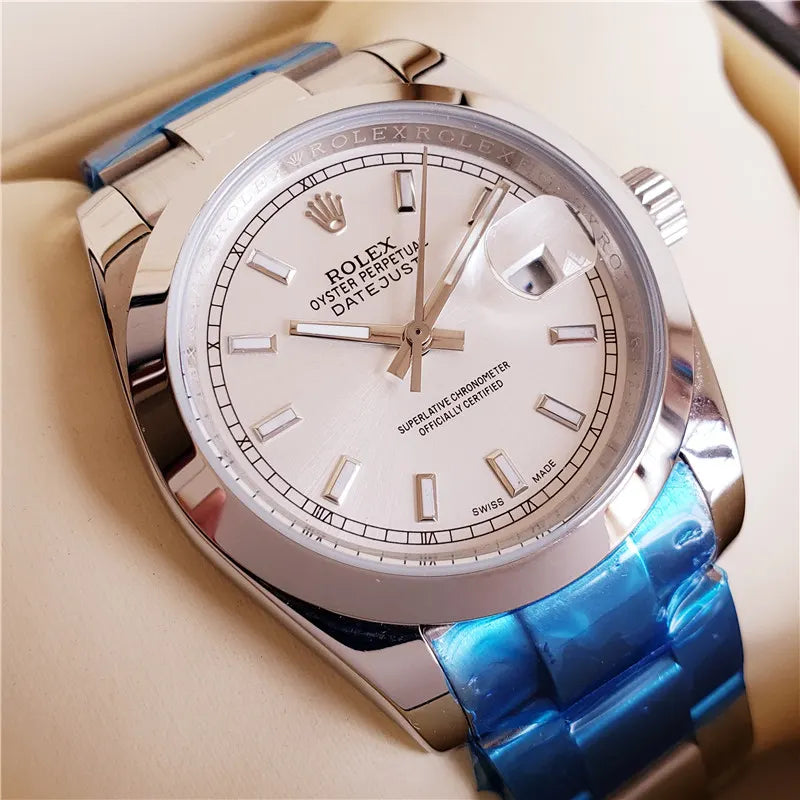 steel Rolex Datejust Silver Dial - Hình 4