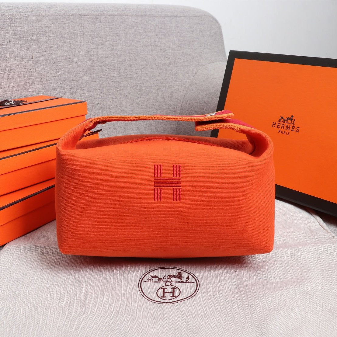 Hermes Bride-A-Brac 25 Orange Canvas