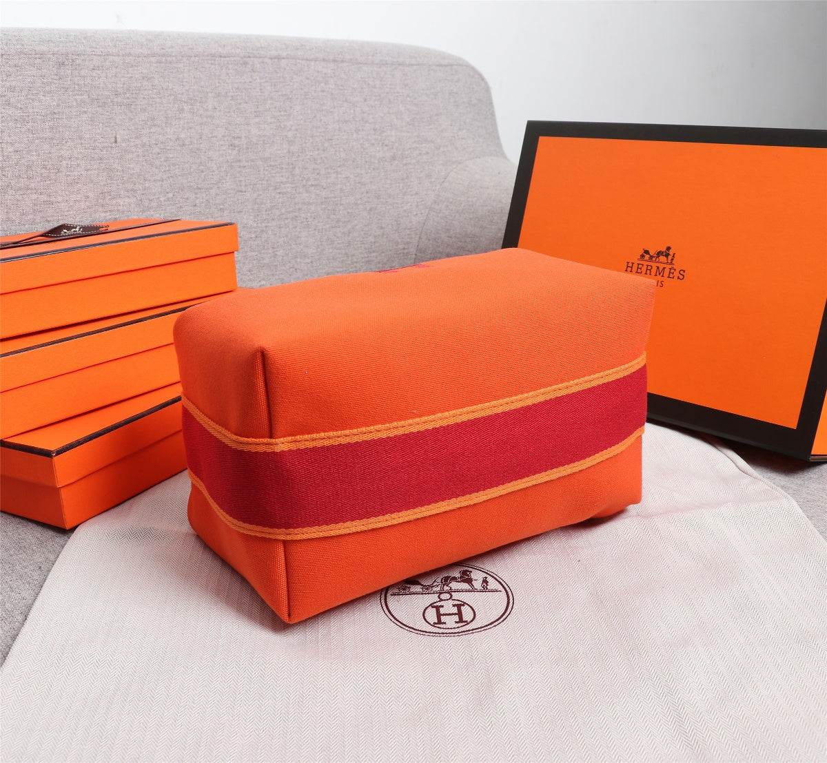 Hermes Bride-A-Brac 21 Orange Canvas