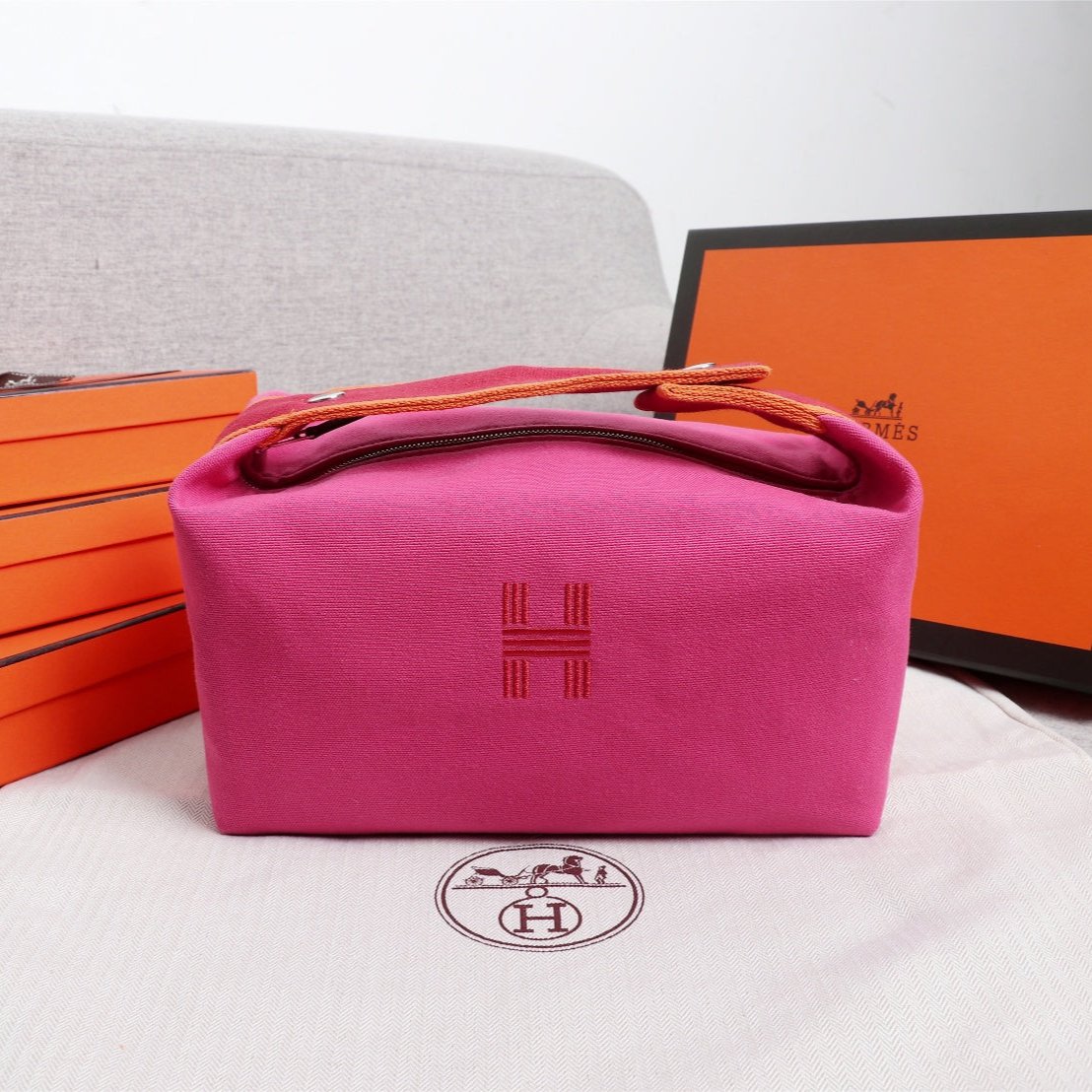 Hermes Bride-A-Brac 25 Deep Pink Canvas