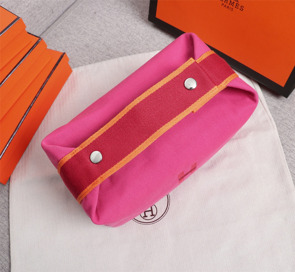 Hermes Bride-A-Brac 21 Deep Pink Canvas