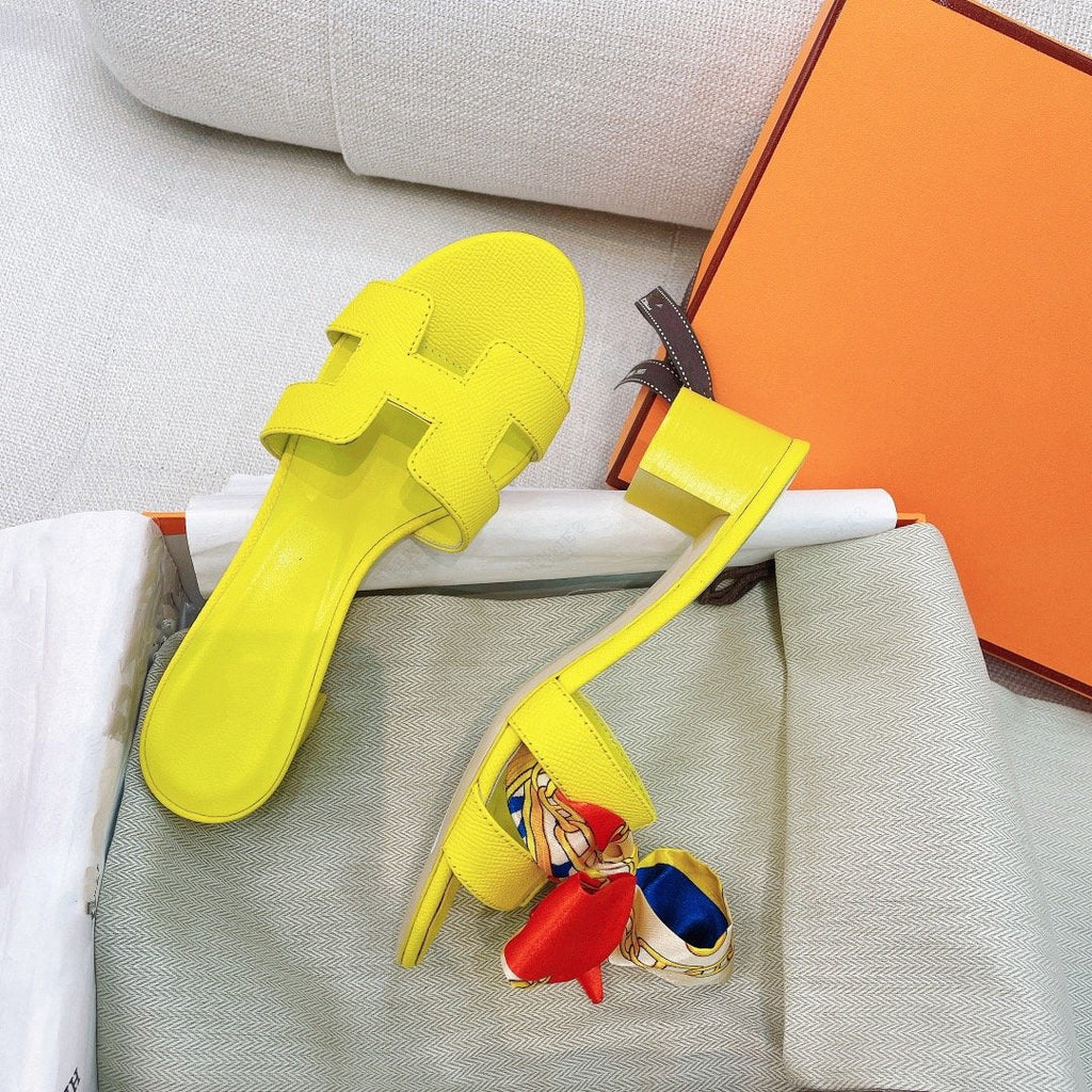 Hermes 0ASIS Sandal Epsom Calfskin Lemon