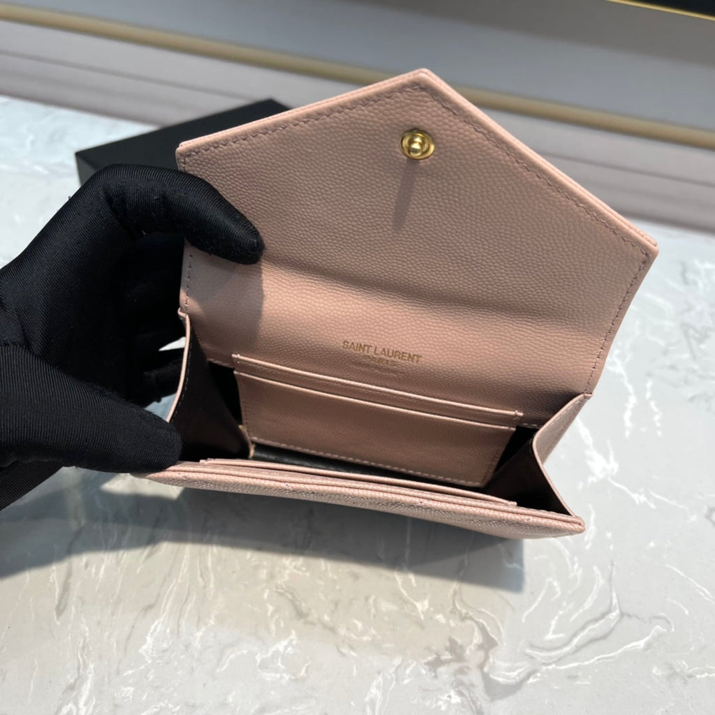 Monogram 12 Pink Salmon Calfskin Card Holder