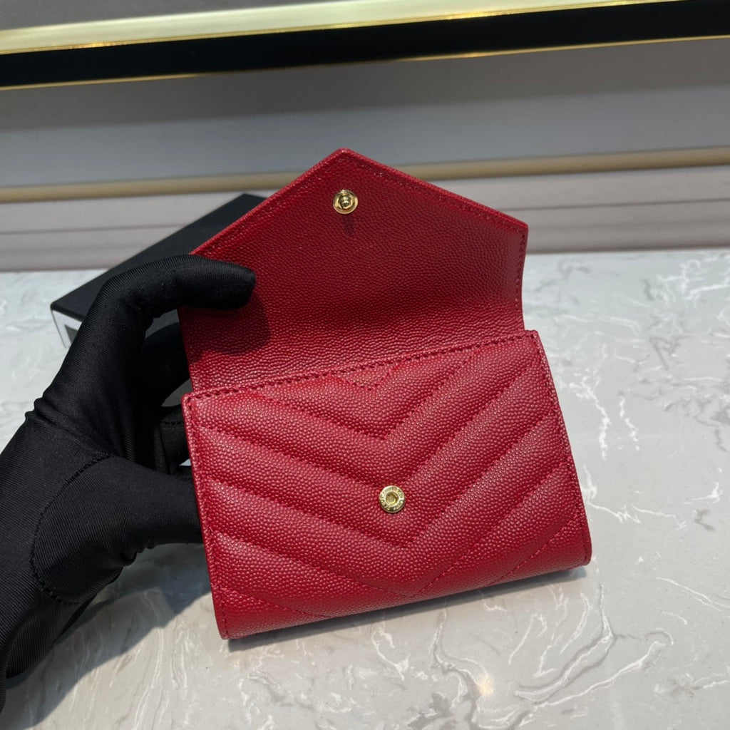 Monogram 12 Cherry Red Calfskin Card Holder