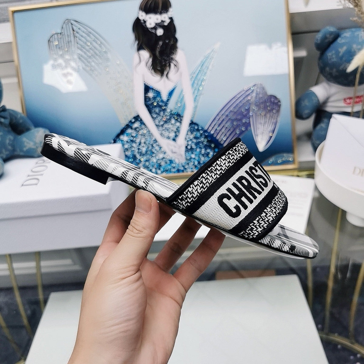 Dior CD Mule Dway Slide 10mm Multi-Motifs Style 31