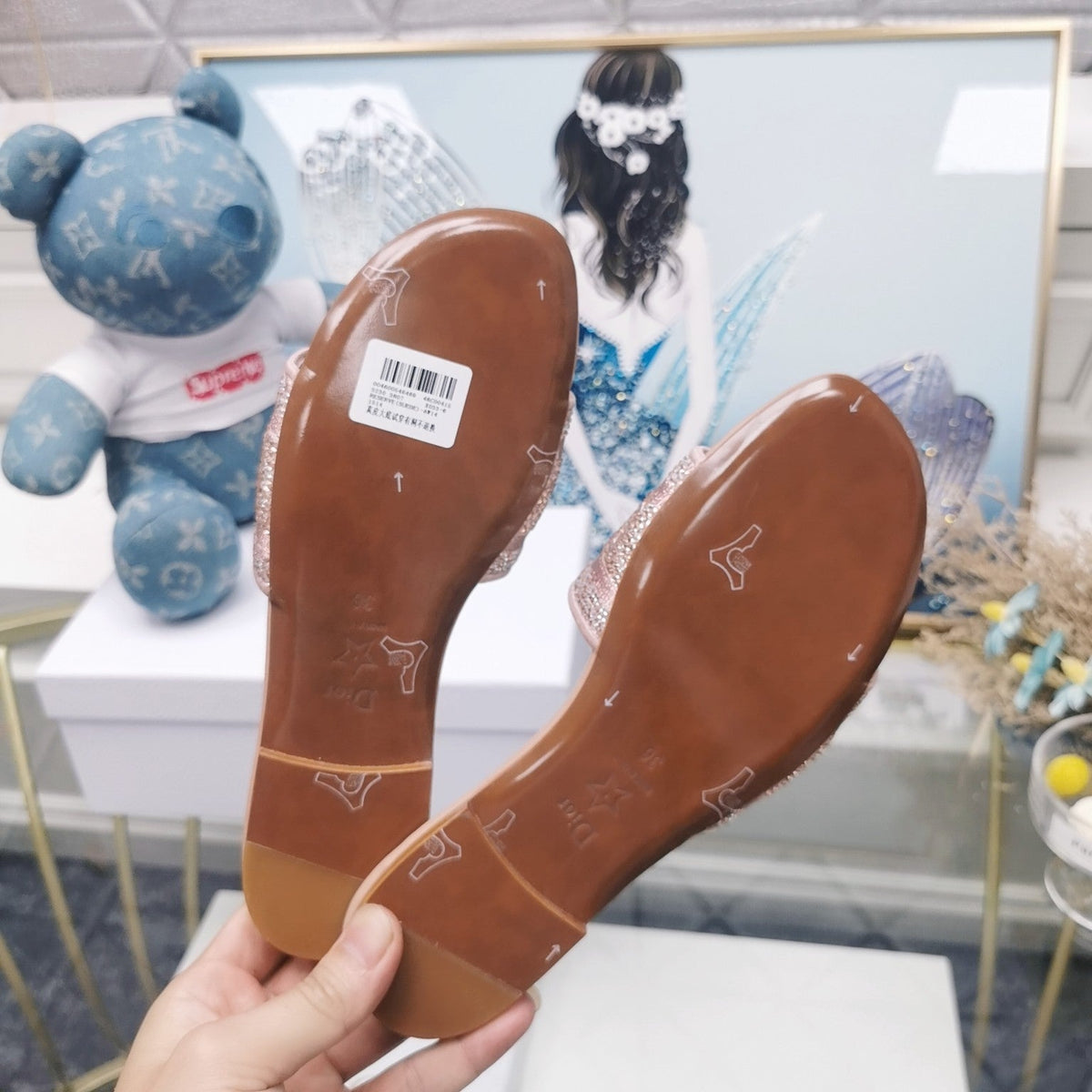 Dior CD Mule Dway Slide 10mm Multi-Motifs Style 23