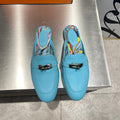 Hermes 0Z Mule Sky Calfskin with Pattern