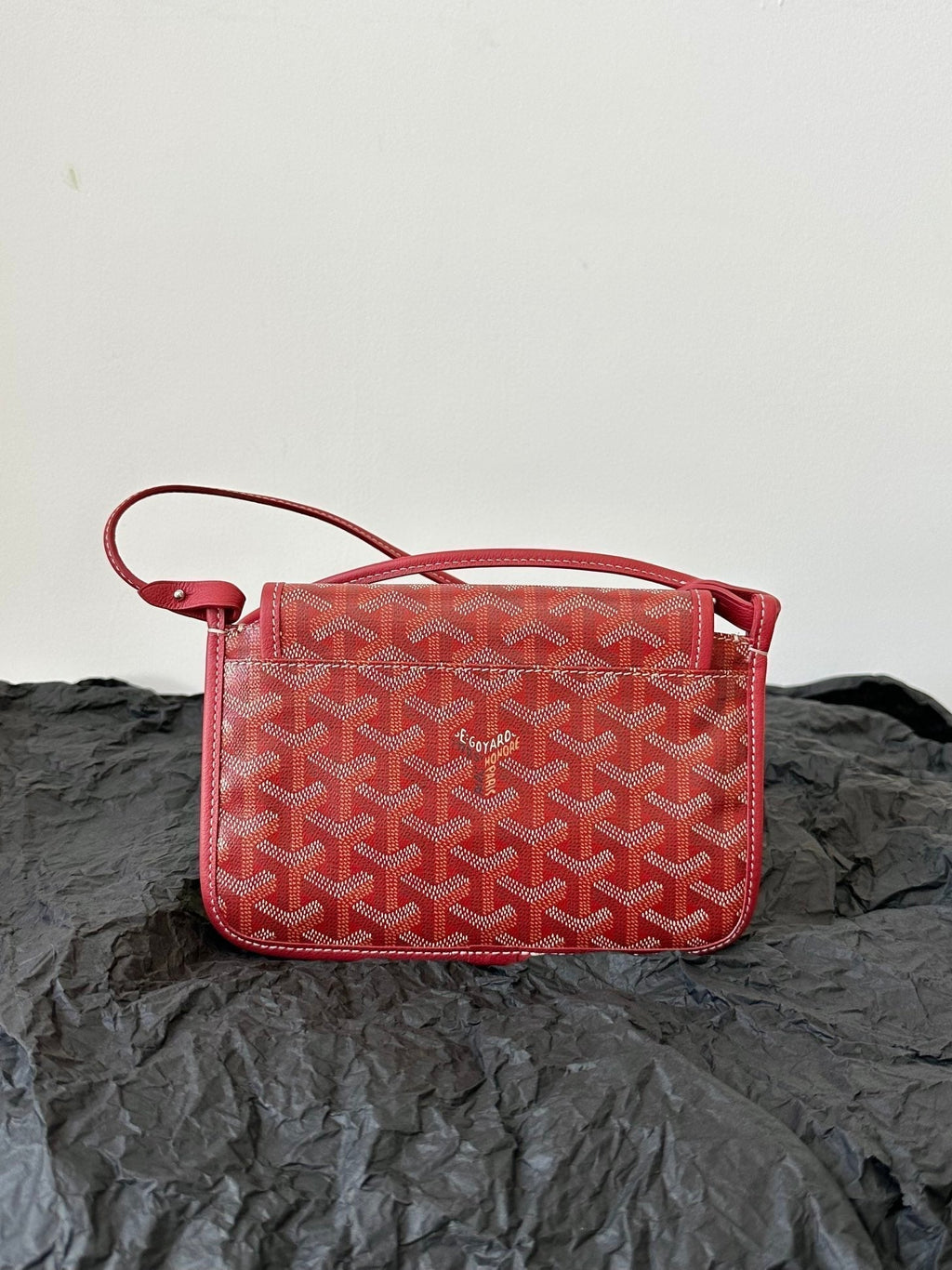 Goyard Plumet Pocket Wallet 20 in Classic Red Goyardine Canvas and Lambskin Trim