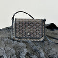 Goyard Plumet Pocket Wallet 20 in Black Goyardine Canvas and Lambskin Trim