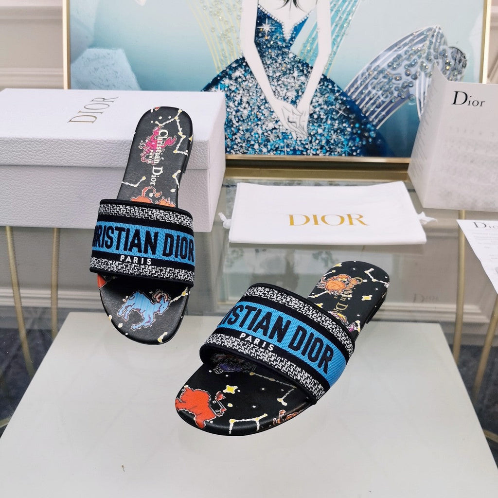 Dior CD Mule Dway Slide 10mm Multi-Motifs Style 77