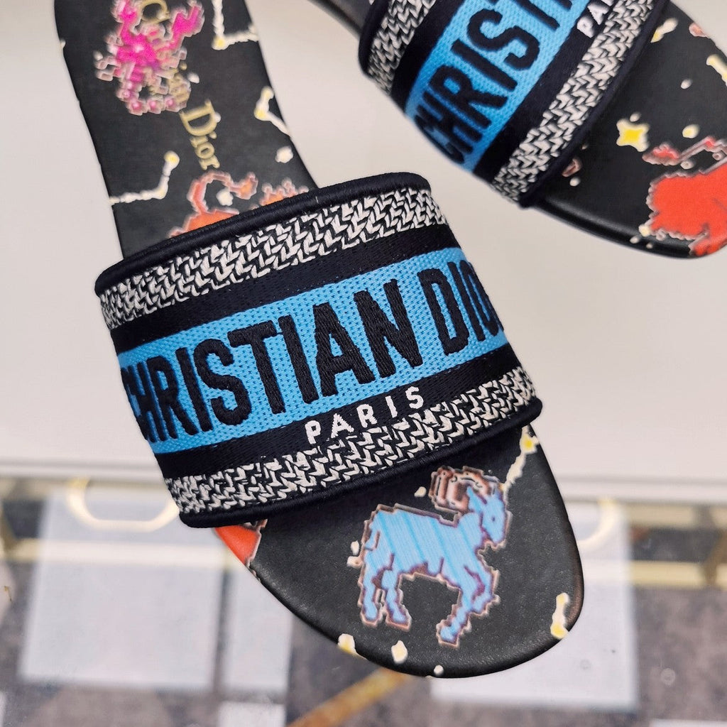 Dior CD Mule Dway Slide 10mm Multi-Motifs Style 77