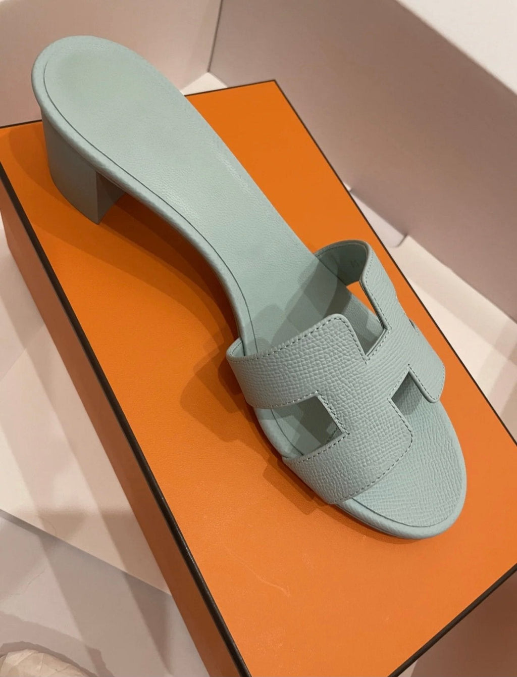 Hermes 0ASIS Sandal Epsom Calfskin Ice