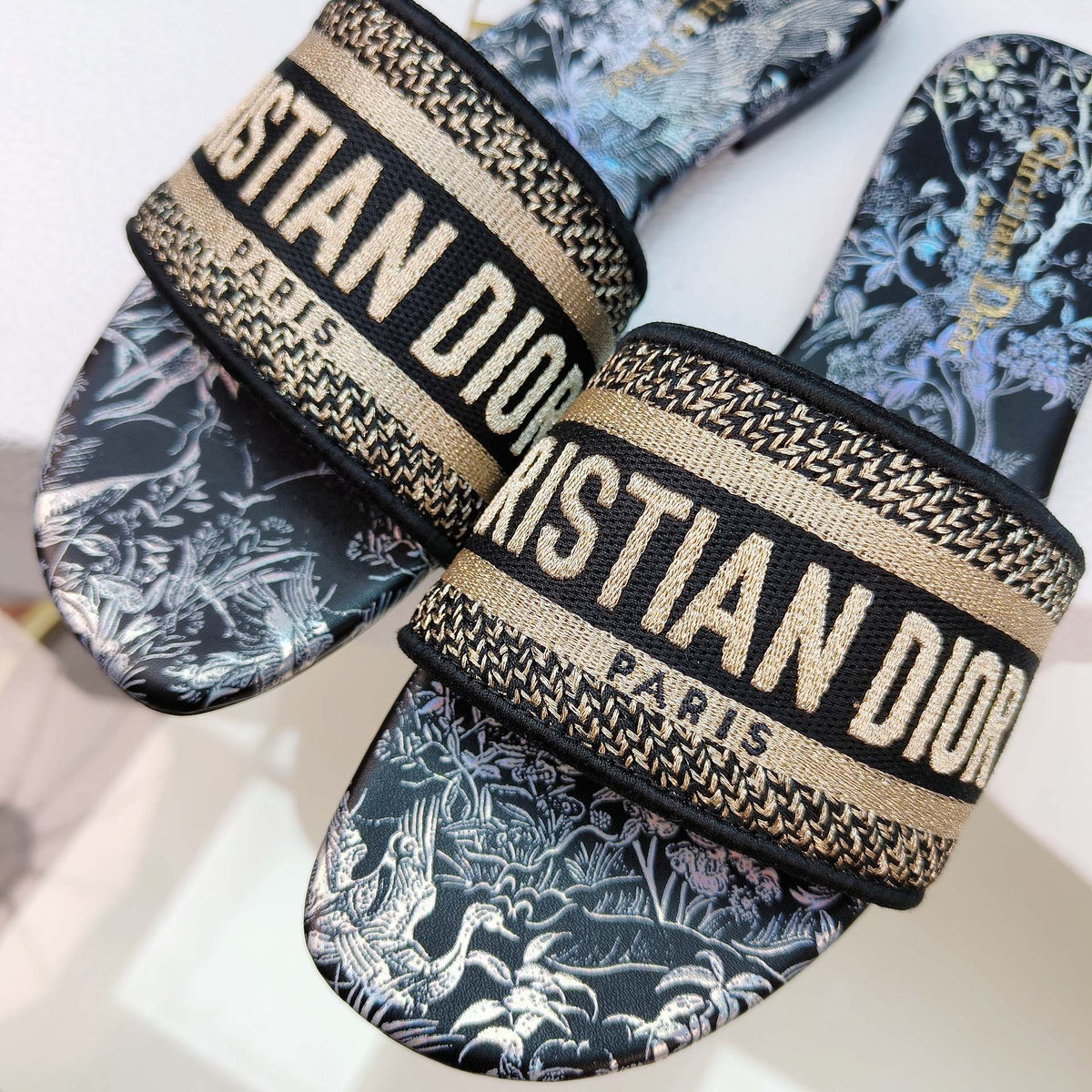 Dior CD Mule Dway Slide 10mm Multi-Motifs Style 4