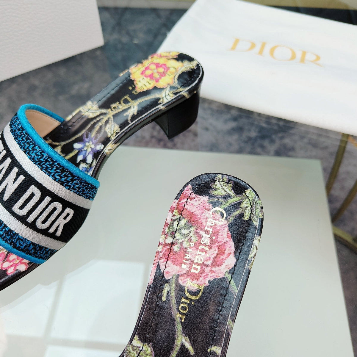 Dior CD Mule Dway Heeled Slide 45mm Style 1
