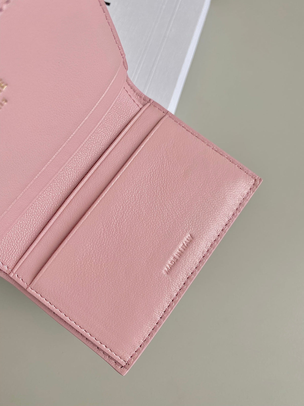 Celine Triomphe 9 Wallet Two-In-One Pink Pastel Calfskin
