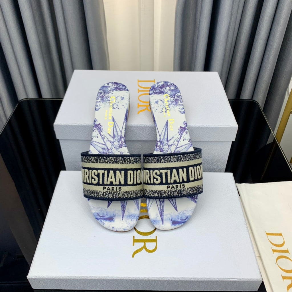 Dior CD Mule Dway Slide 10mm Multi-Motifs Style 44