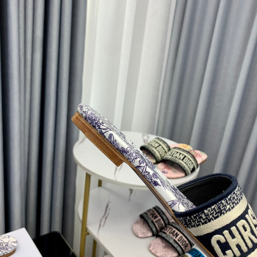 Dior CD Mule Dway Slide 10mm Multi-Motifs Style 40