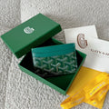 Goyard Saint-Sulpice Card Wallet 10 in Green Goyardine Canvas and Calfskin