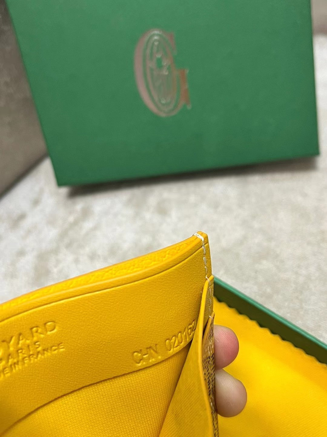 Goyard Saint-Sulpice Card Wallet 10 in Yellow Goyardine Canvas and Calfskin