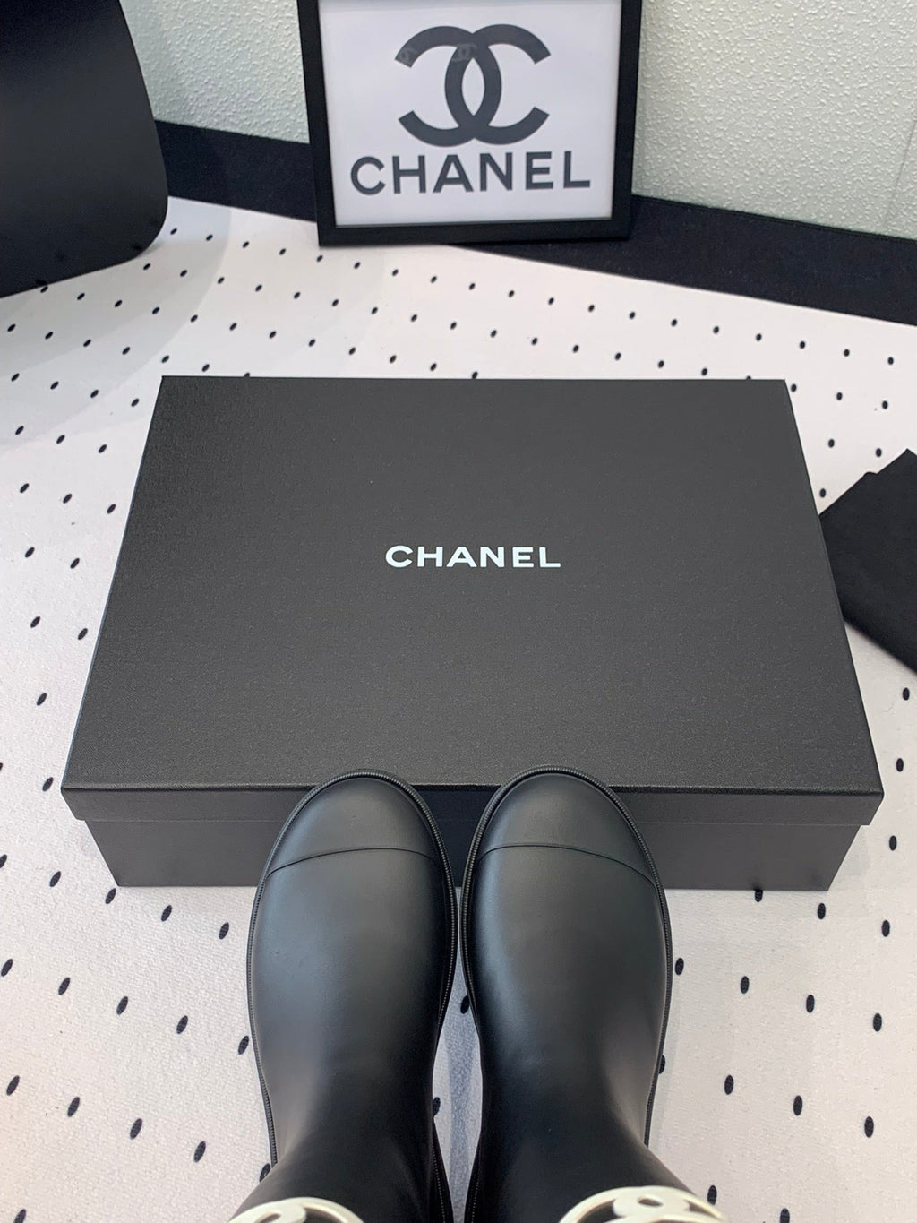 Chanel Rainboot Black Coler
