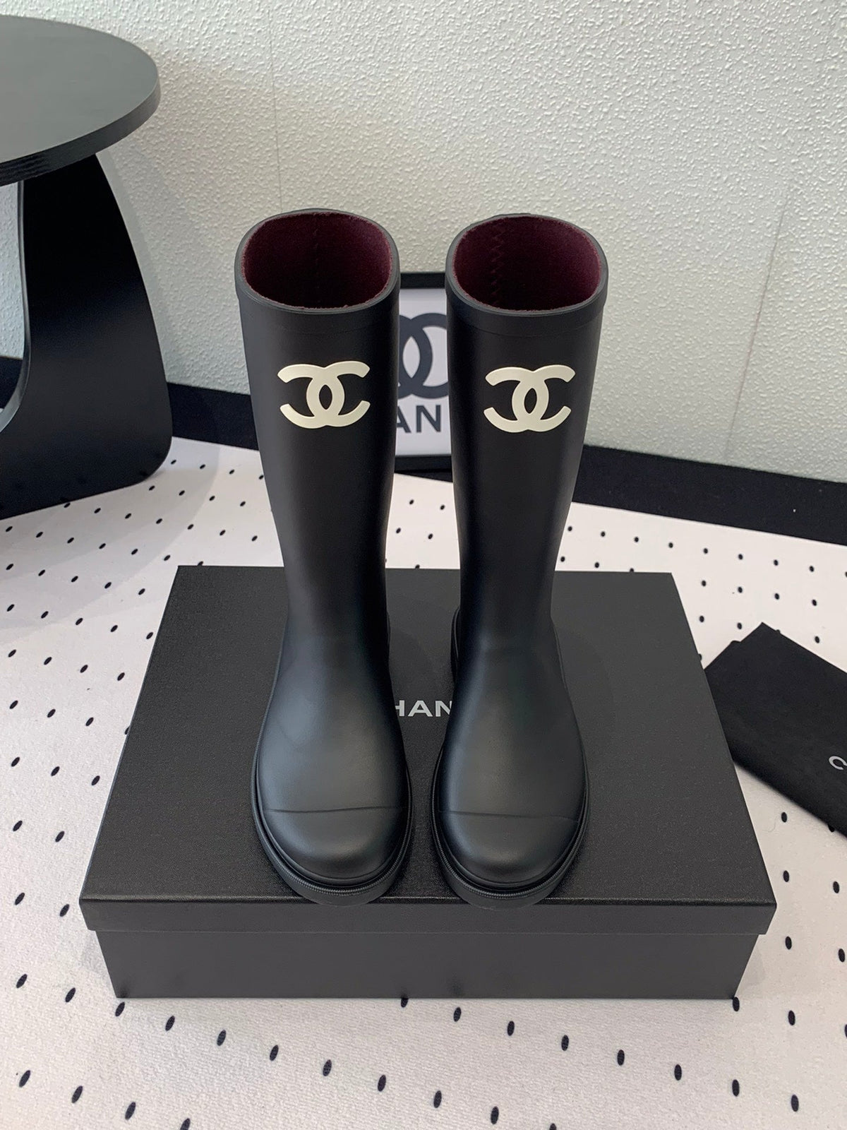 Chanel Rainboot Black Coler