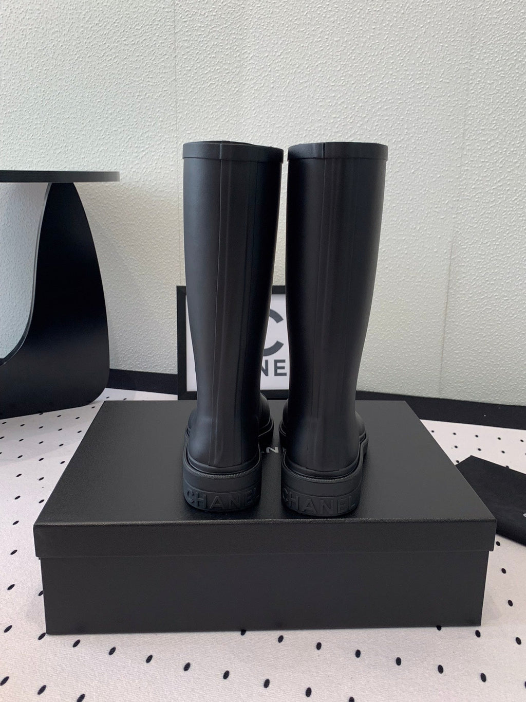 Chanel Rainboot Black Coler