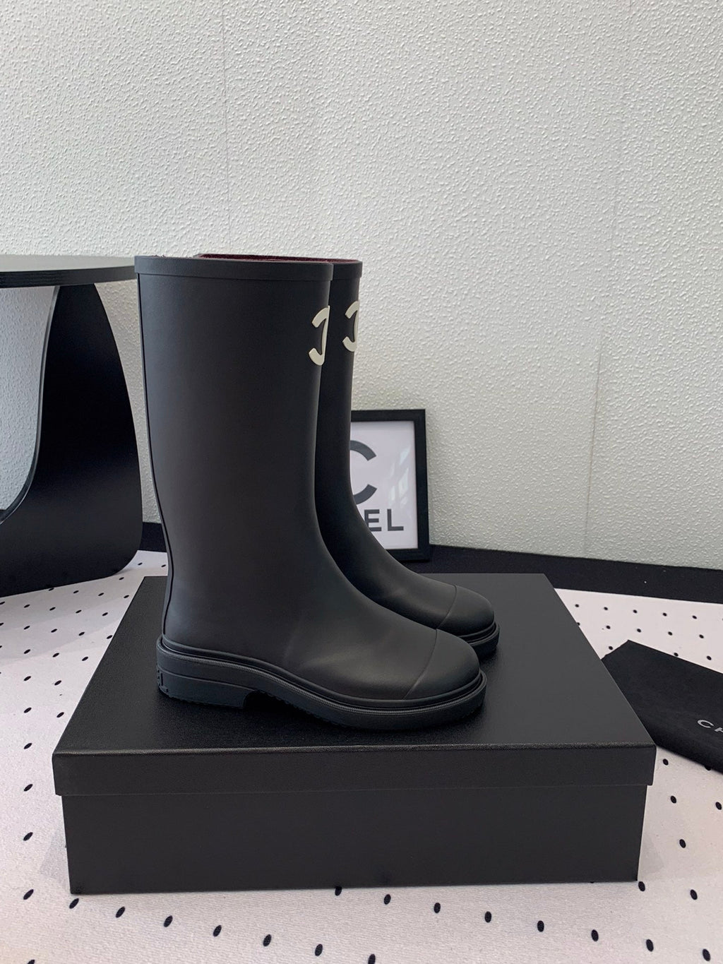 Chanel Rainboot Black Coler