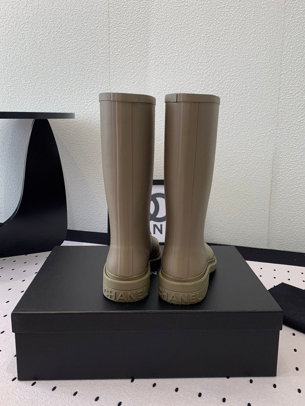 Chanel Rainboot Dark Beige