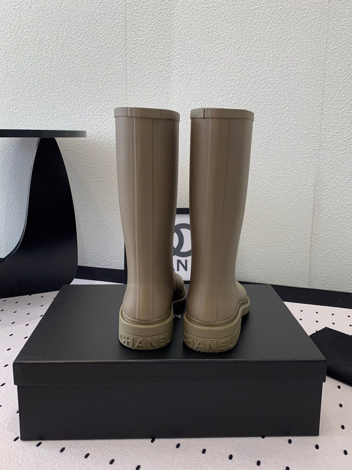 Chanel Rainboot Dark Beige