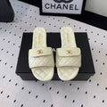 Chanel Slippers in White Calfskin