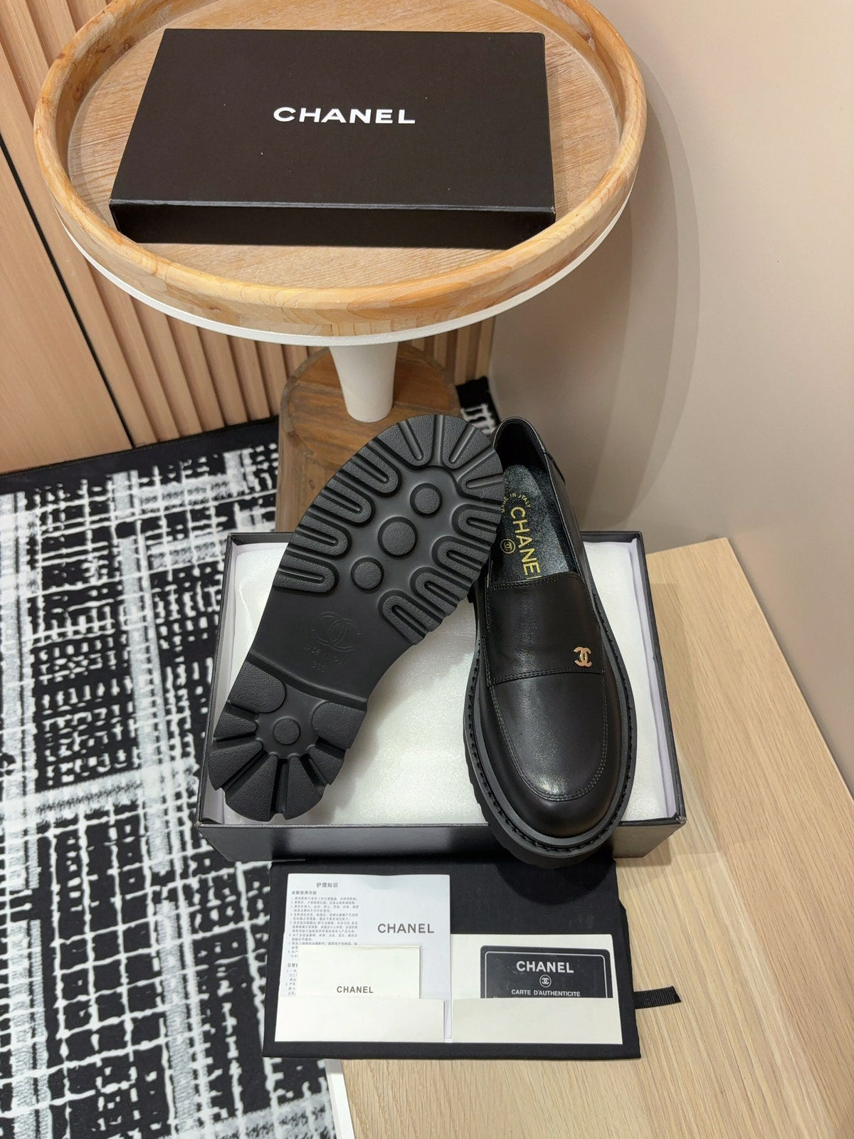 Chanel Moccasins in Black Calfskin