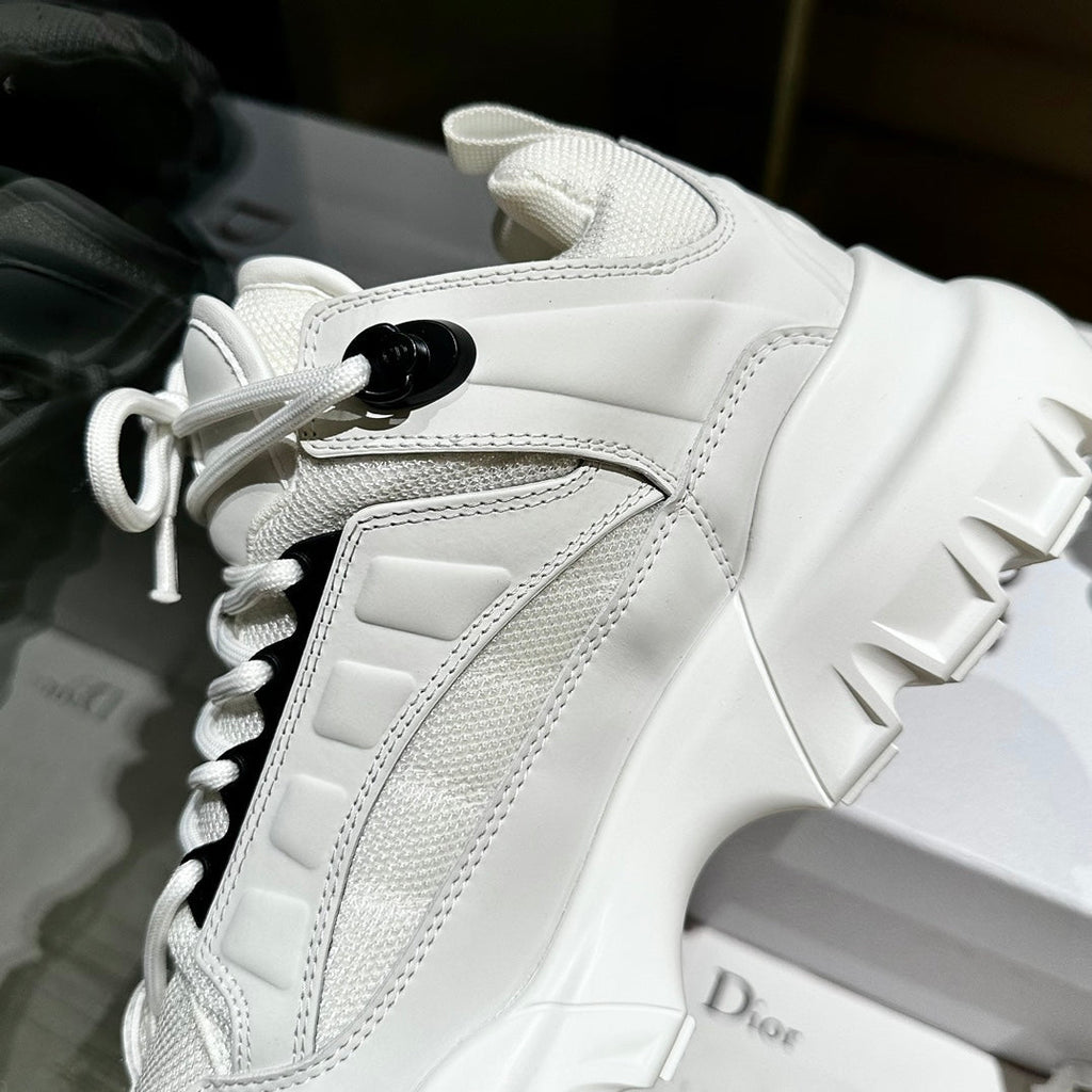 Dior C'Est Sneaker in White Calfskin and Breathable Mesh