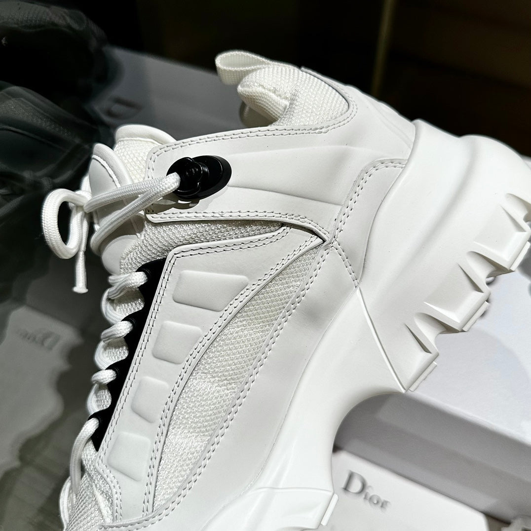 Dior C'Est Sneaker in White Calfskin and Breathable Mesh