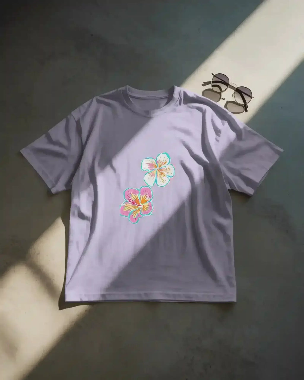 Neon Hibiscus Oversized Tee - Urban Theory Co - Urban Theory Co