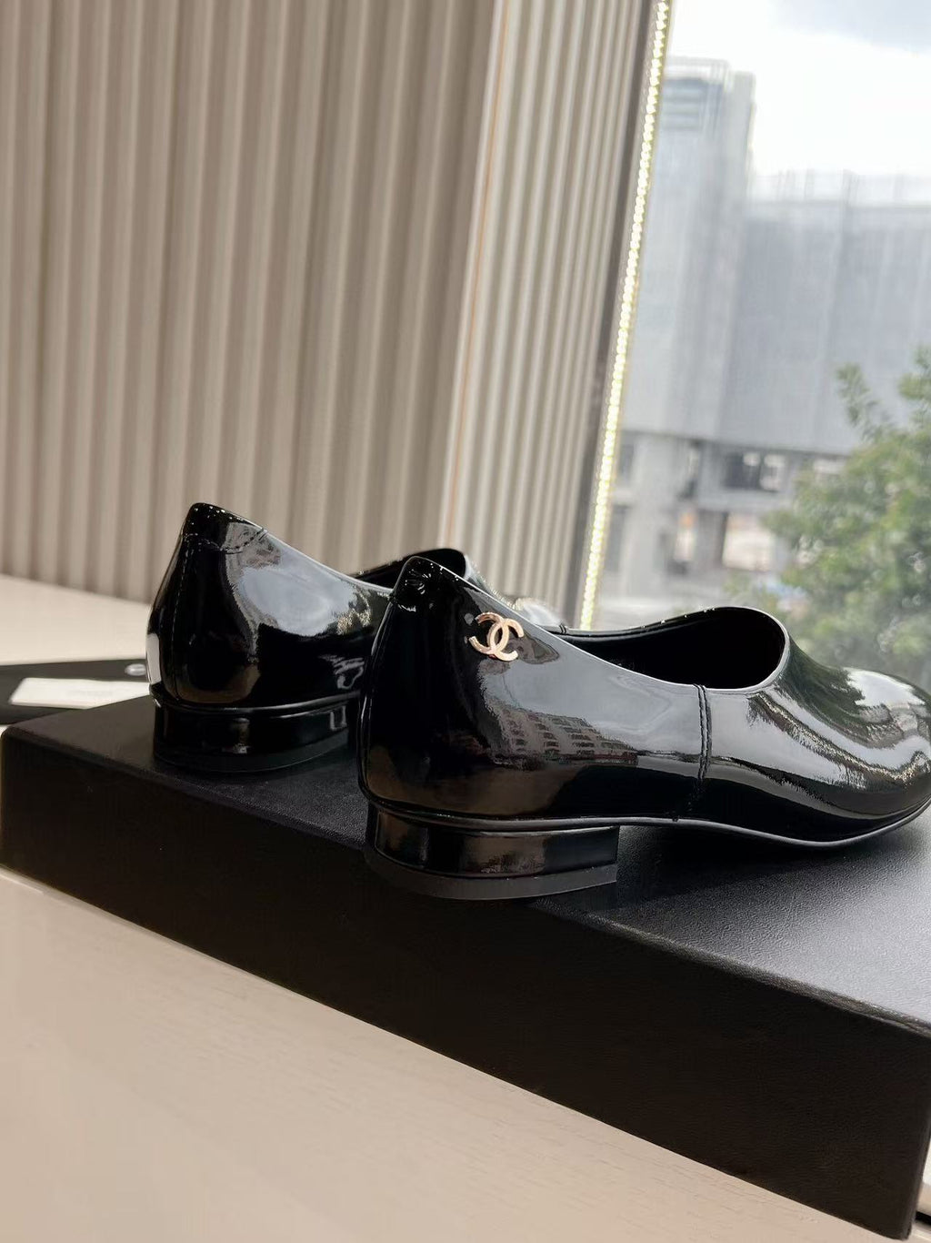 Chanel Moccasins Black Patent Calfskin Ghw