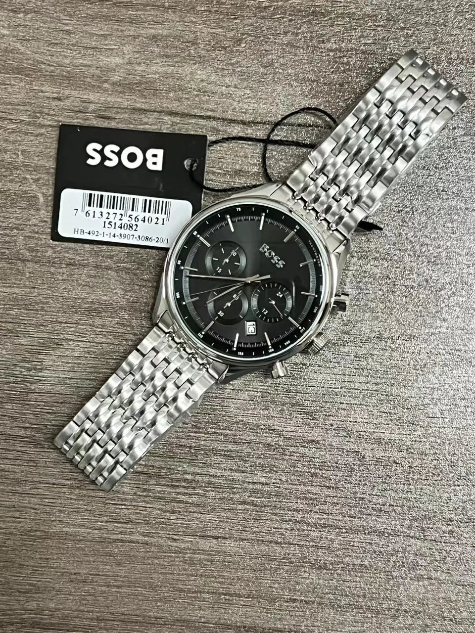stainless BOSS Silver Chronograph Watch - Hình 3