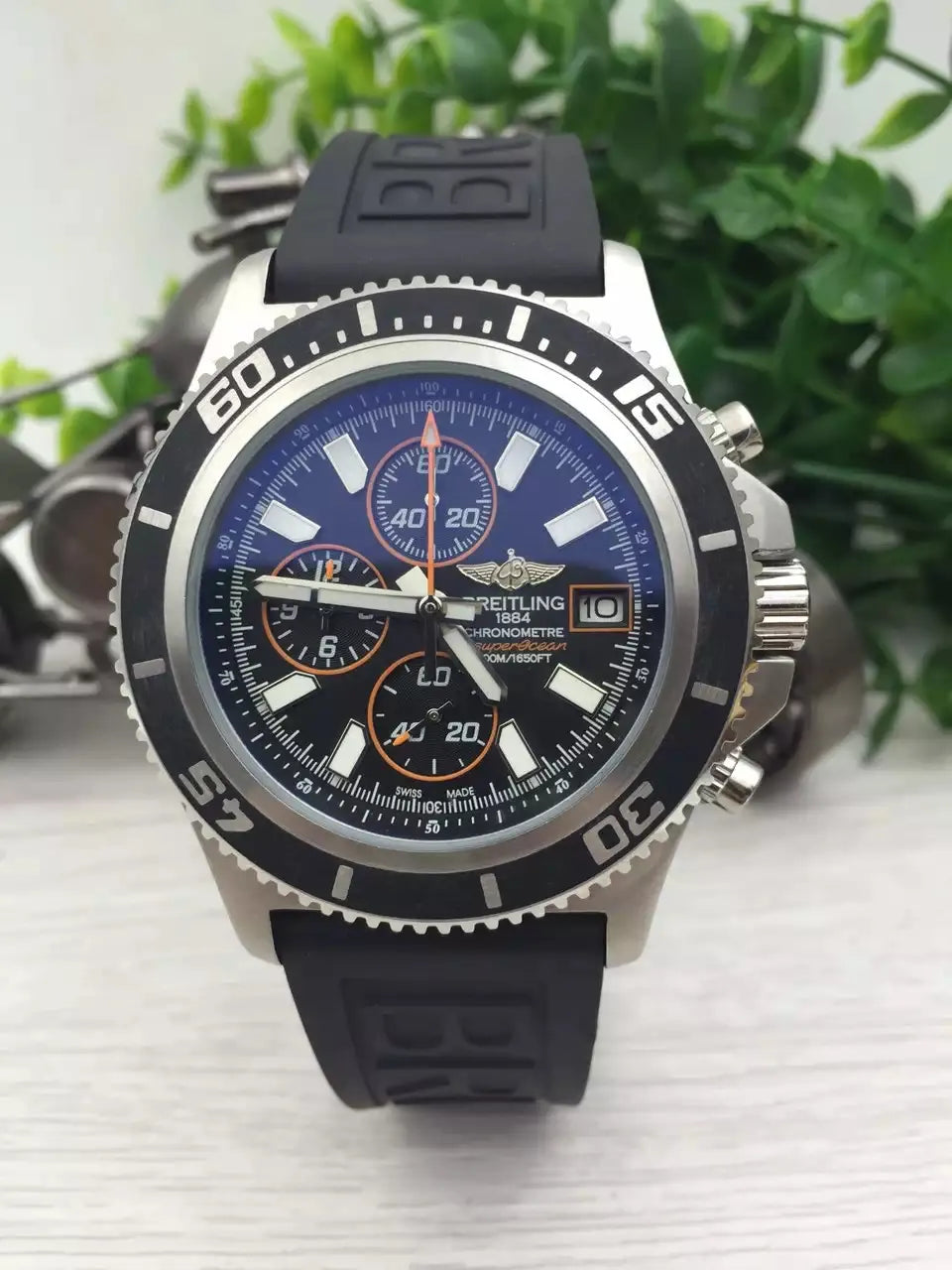 Breitling Black Dial Chronograph - Hình 5