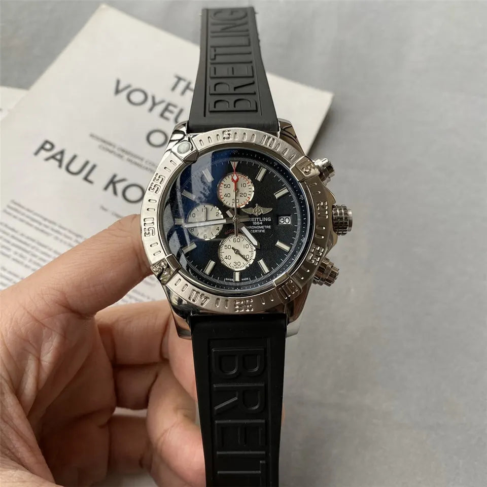 steel Breitling Chronomat Black Dial - Hình 5