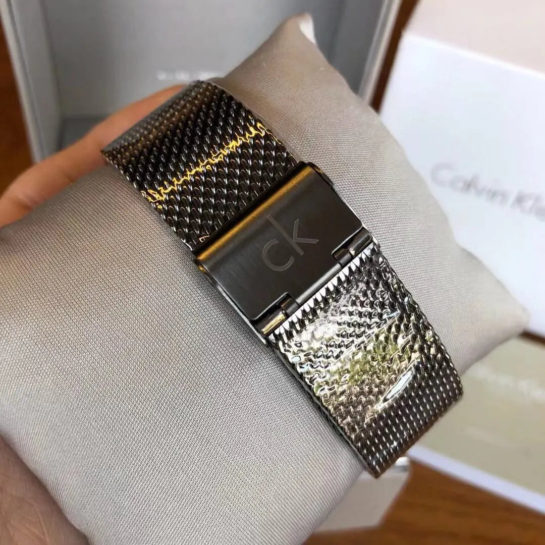 minimal Calvin Klein Black Mesh Watch - Hình 5