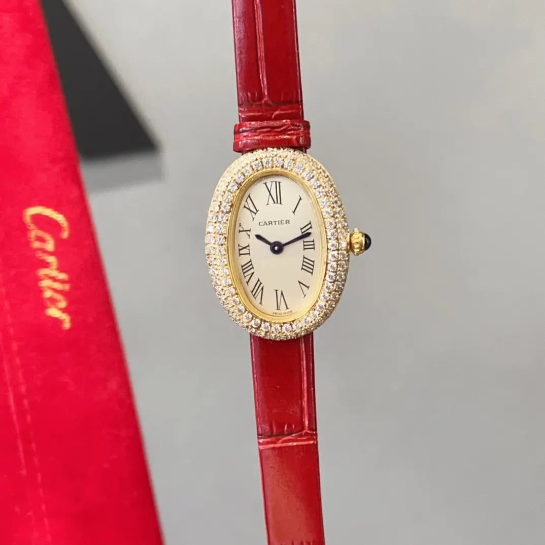 Cartier Diamond Red Strap