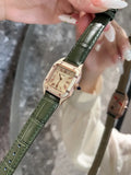 Cartier Olive Green Leather Watch