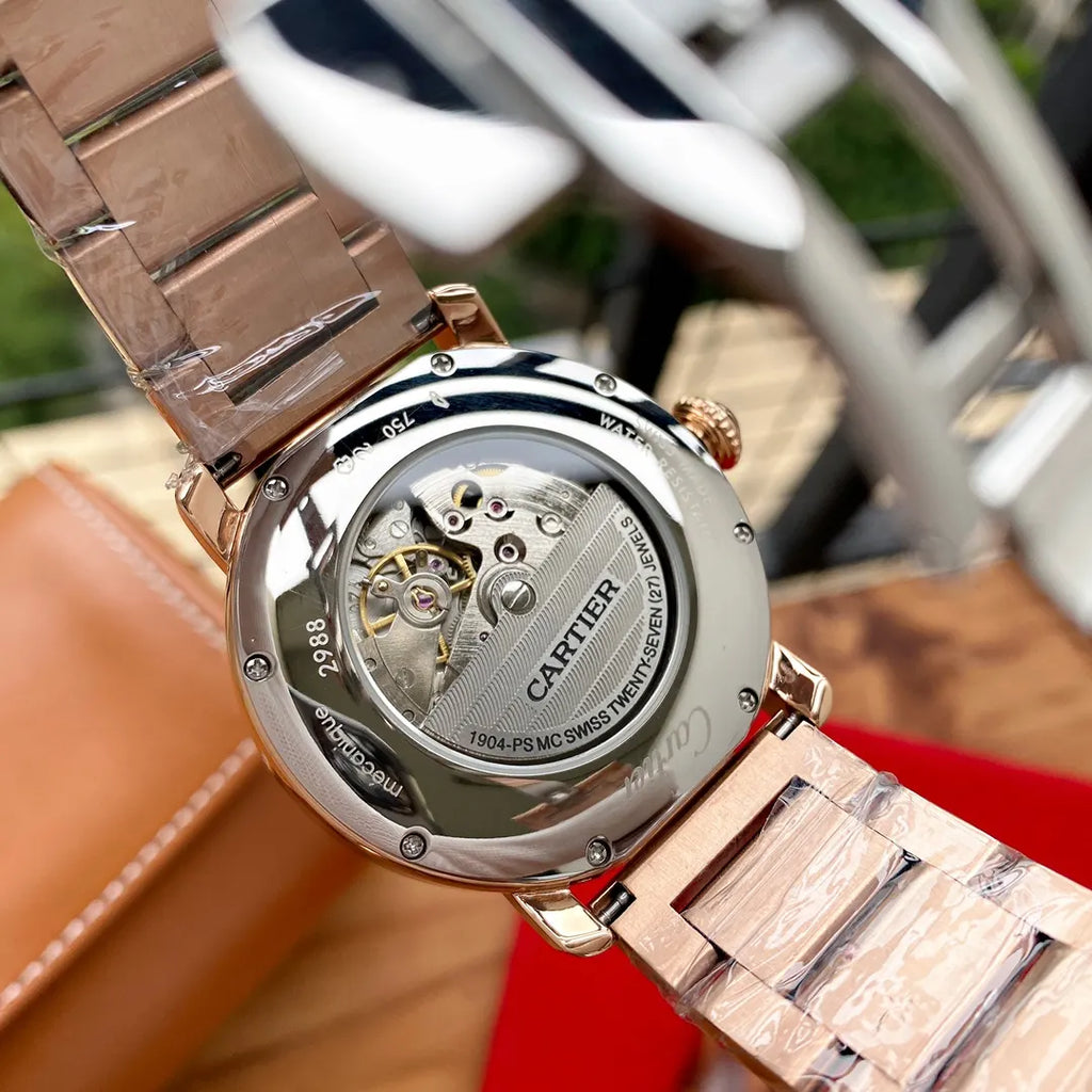 Cartier Rose Gold Diamond Watch - Hình 3