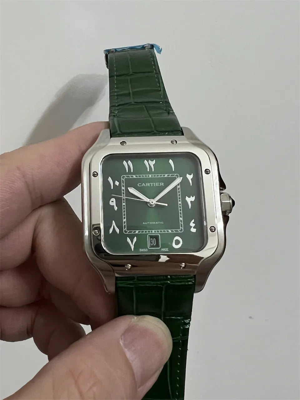 Cartier Santos Green Dial Arabic - Hình 3