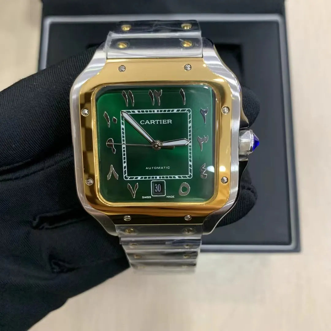 Cartier Santos Green Arabic Dial - Hình 2
