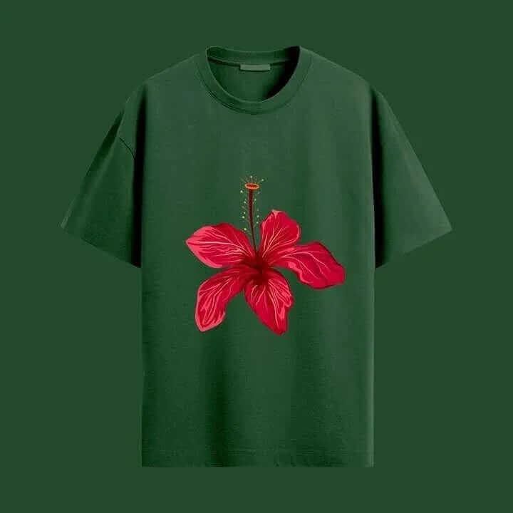 Red Hibiscus Oversized Tee - Urban Theory Co - Urban Theory Co
