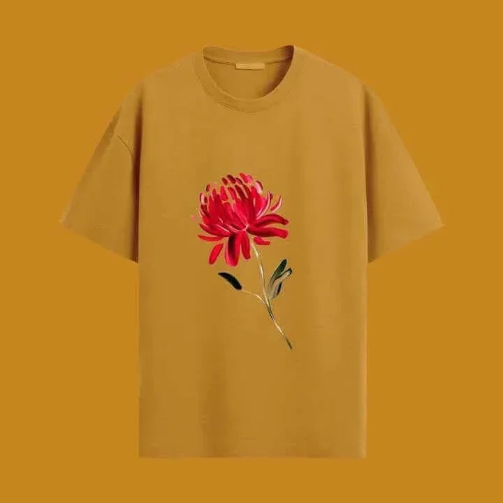 Large Red Flower Oversized Tee - Urban Theory Co - Urban Theory Co
