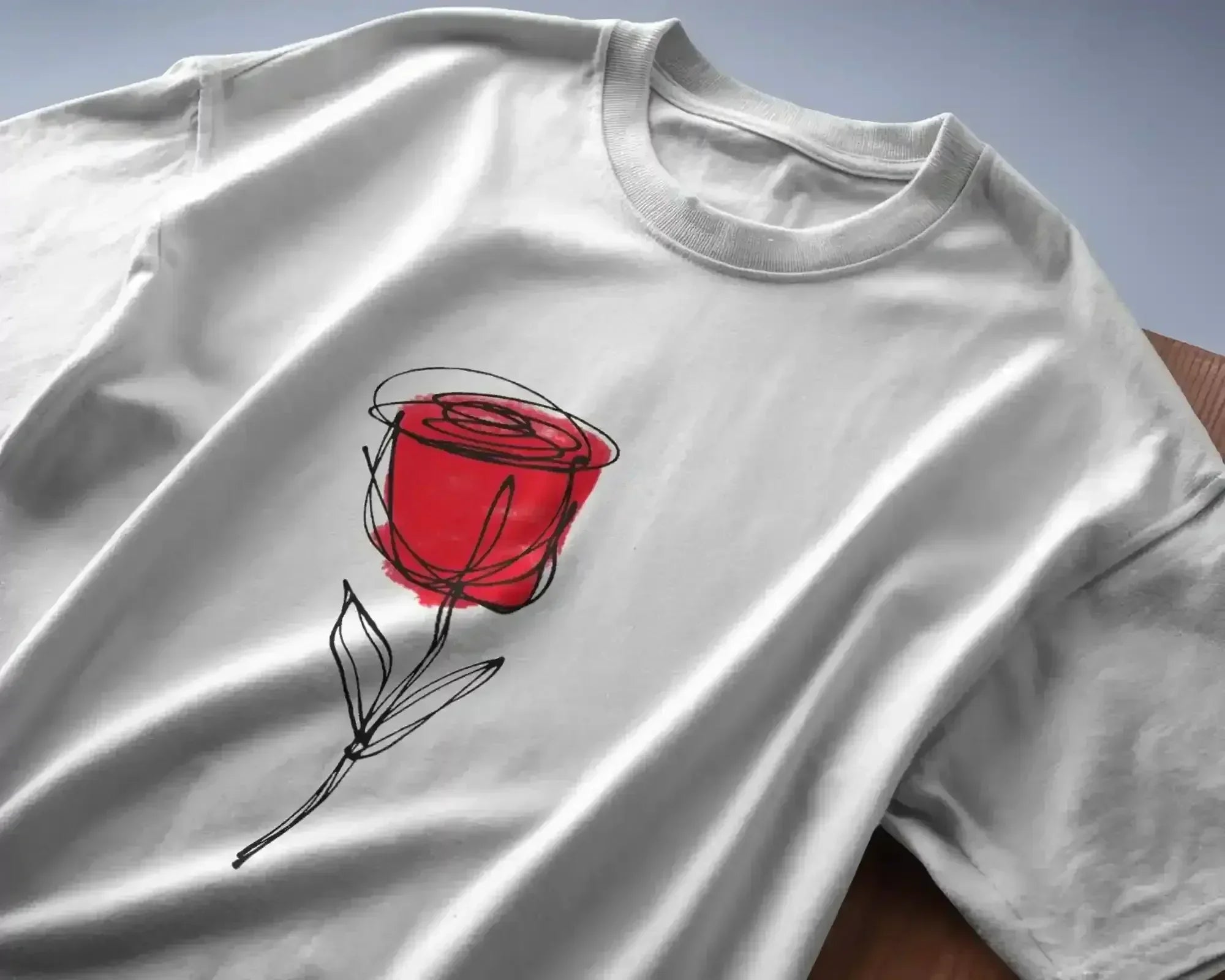 Red Rose Oversized Tee - Urban Theory Co - Urban Theory Co